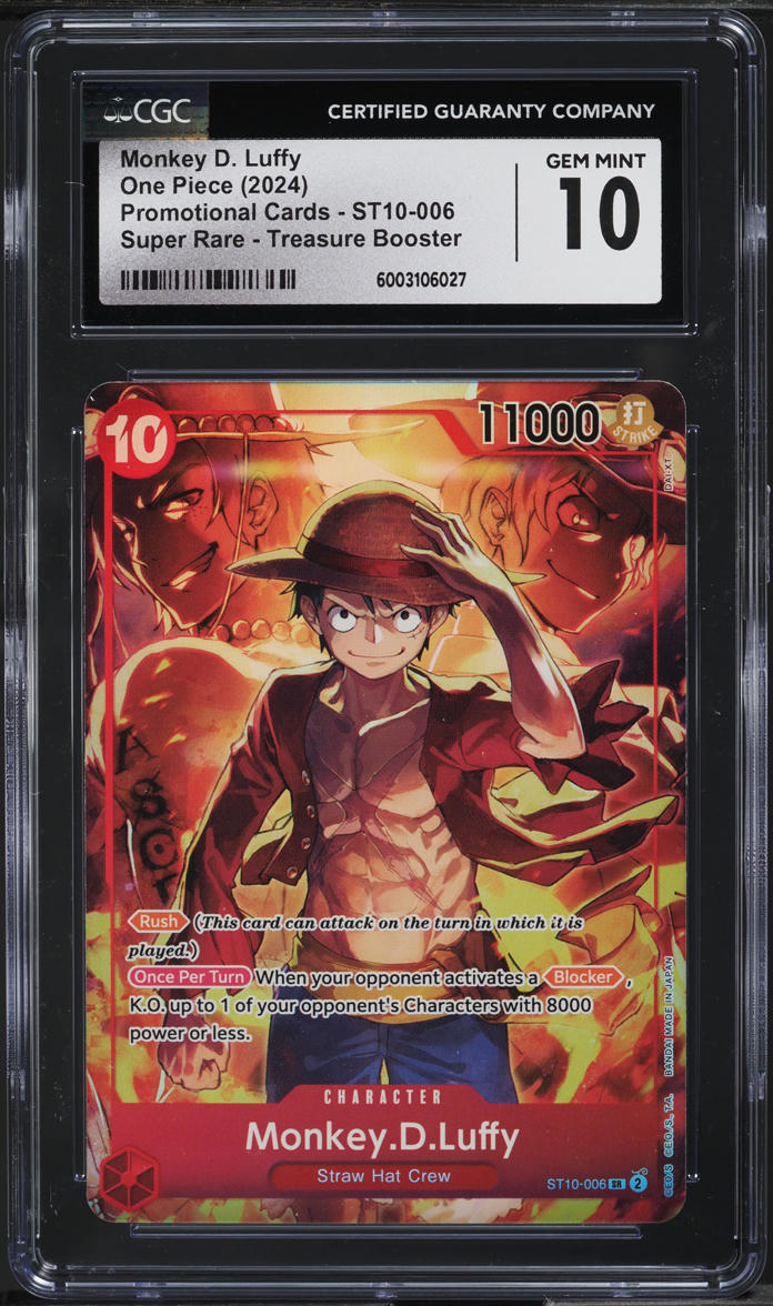 2024 One Piece Promo Treasure Booster Monkey D. Luffy #ST10-006 CGC 10 GEM MINT