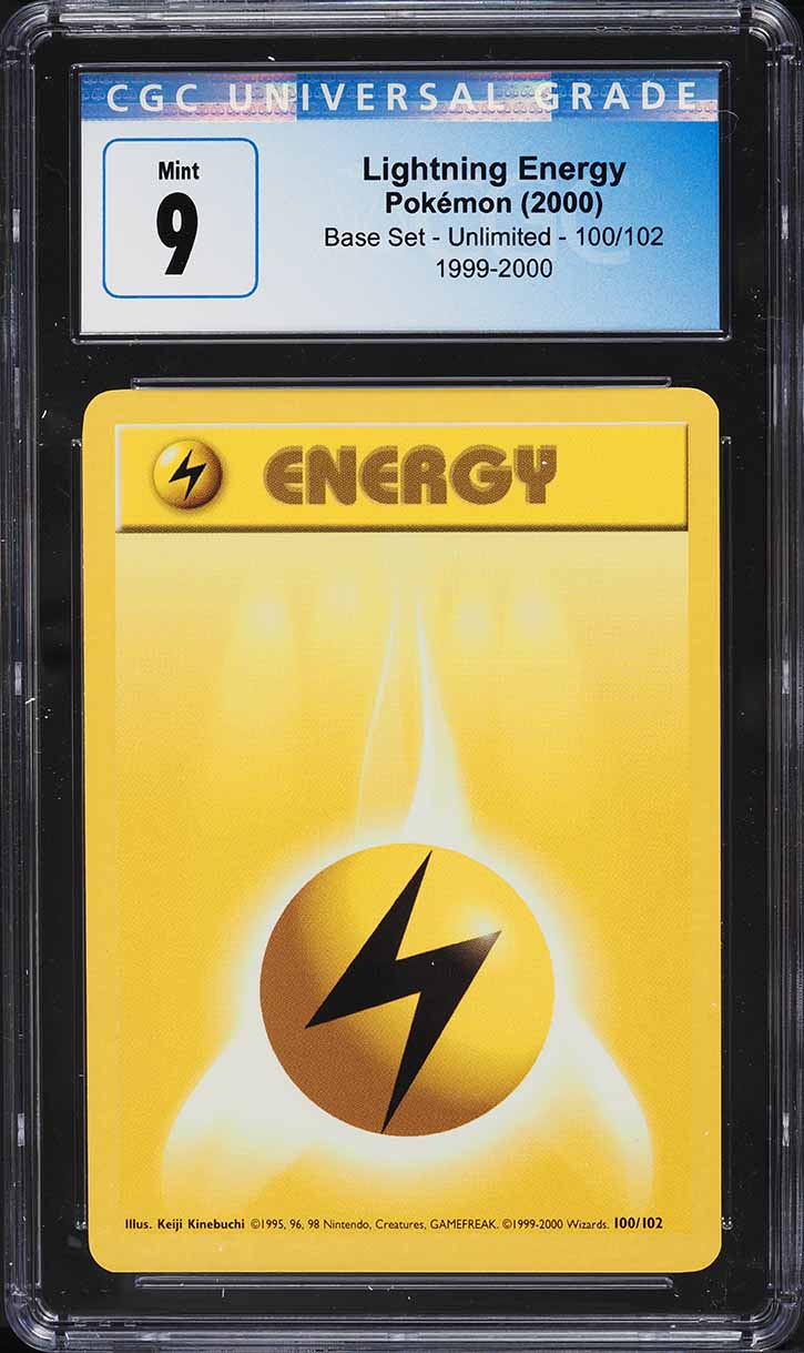 1999-2000 Pokemon Base Set Lightning Energy #100 CGC 9 MINT