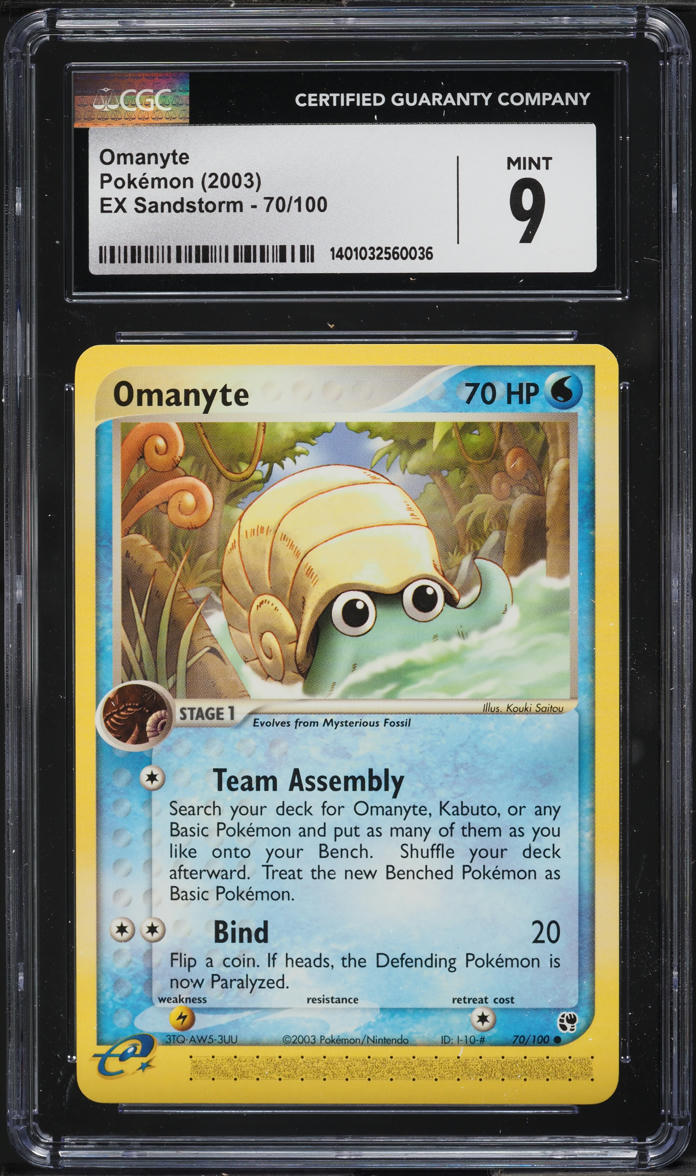 2003 Pokemon EX Sandstorm Omanyte #70 CGC 9 MINT