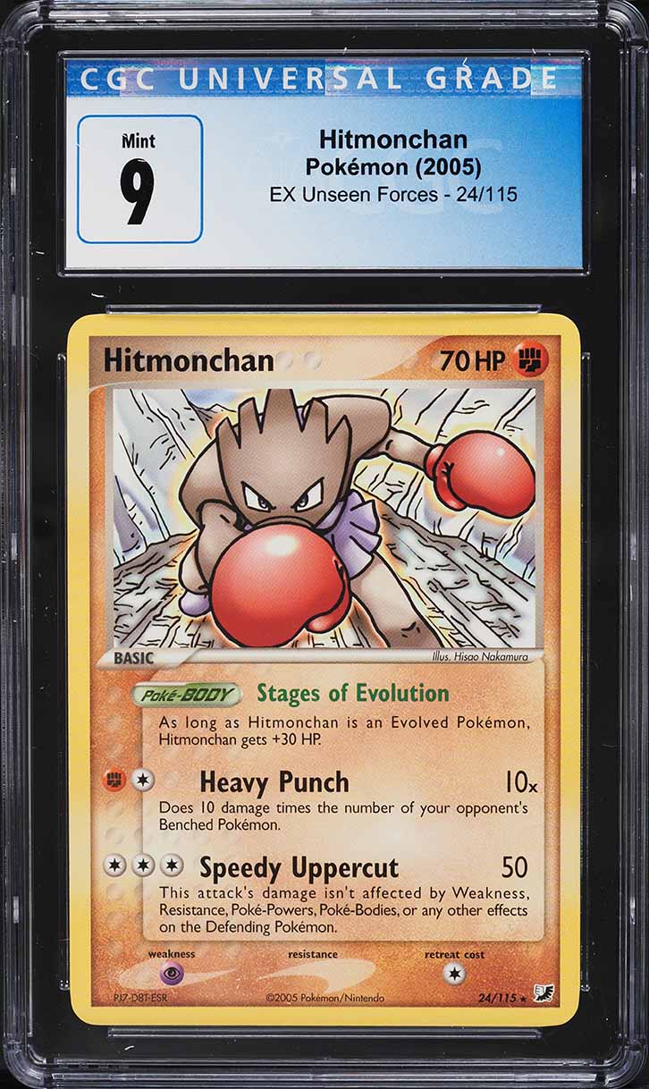 2005 Pokemon EX Unseen Forces Hitmonchan #24 CGC 9 MINT