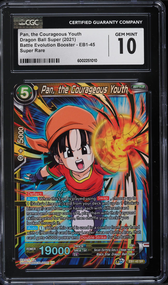 2021 Dragon Ball S Battle Evolution Booster Pan, The Courageous Youth CGC 10 GEM