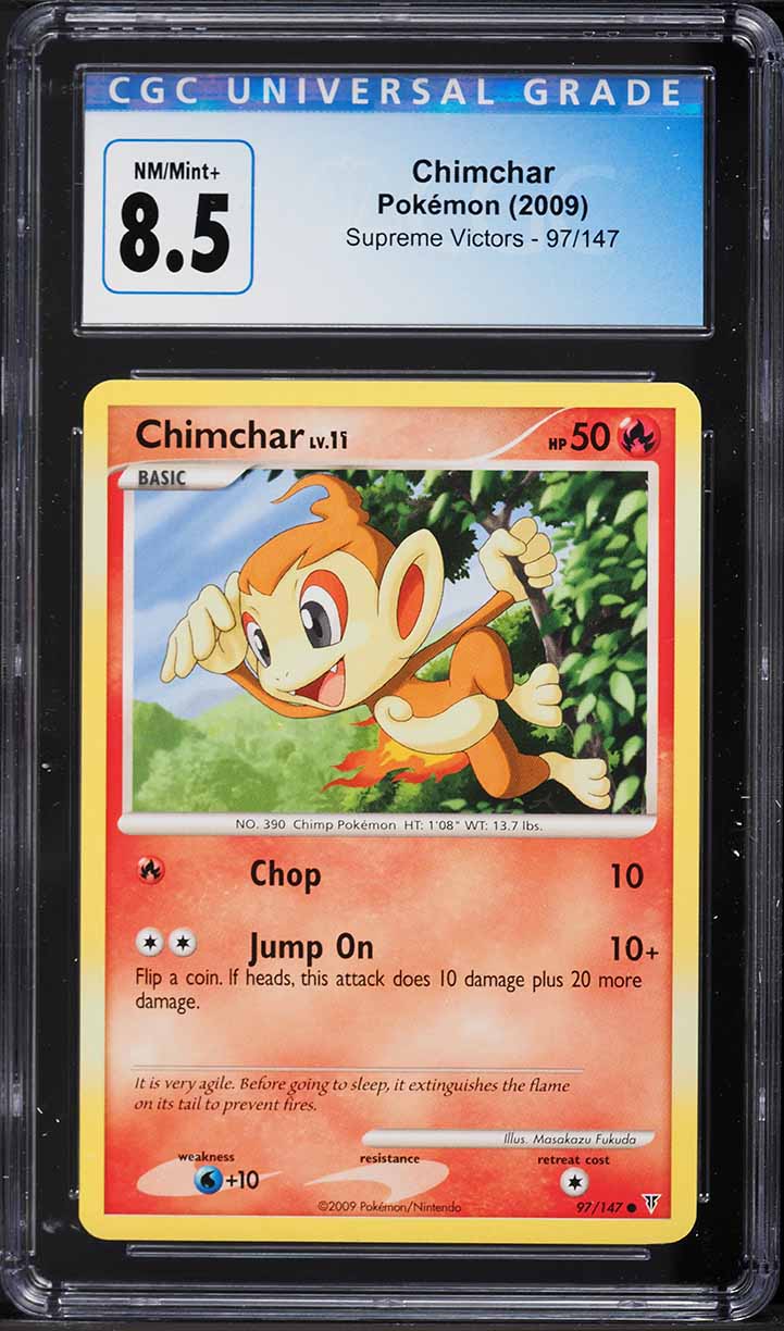 2009 Pokemon Platinum Supreme Victors Chimchar #97 CGC 8.5 NM-MT+