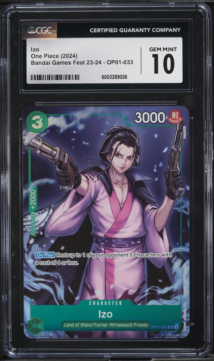 2024 One Piece Bandai Games Fest Izo #OP01-033 CGC 10 GEM MINT