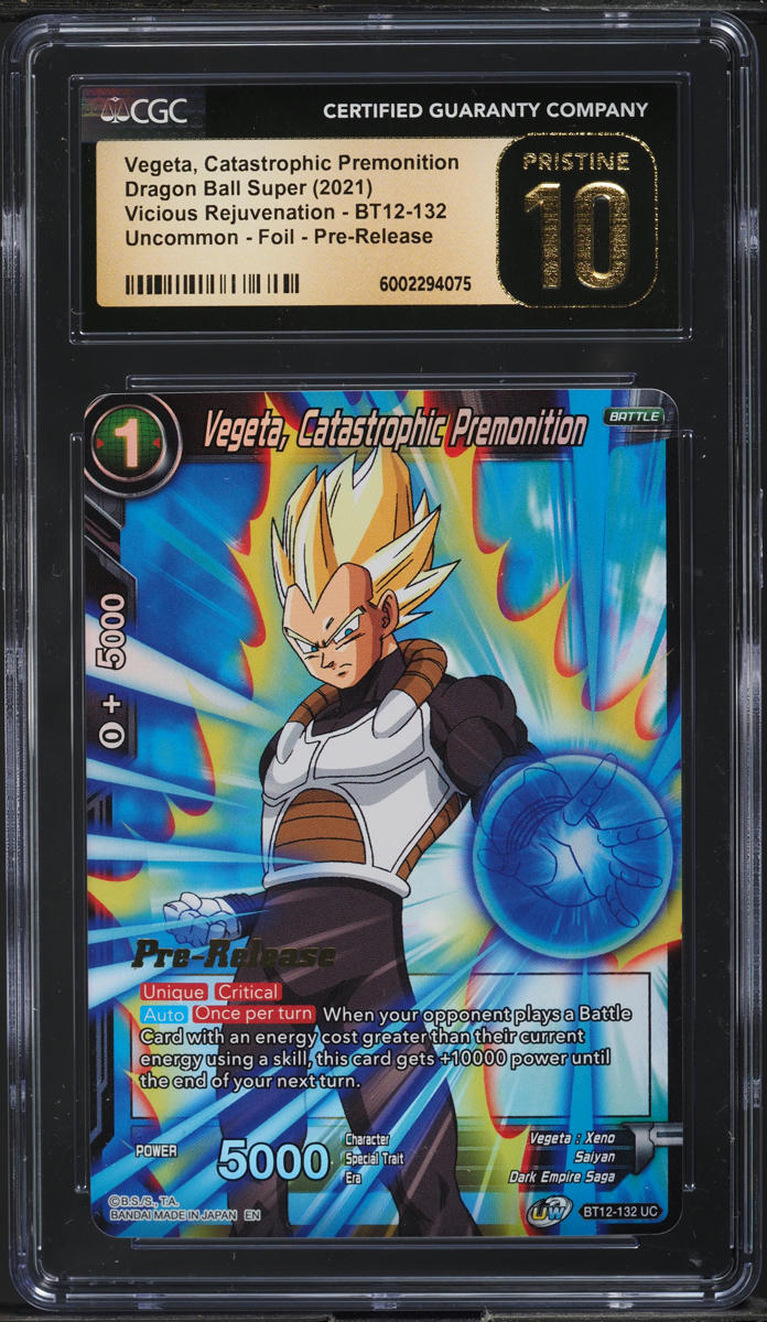 2021 Dragon Ball S Vicious Rejuvenation Pre-Release Foil Vegeta CGC 10 PRISTINE