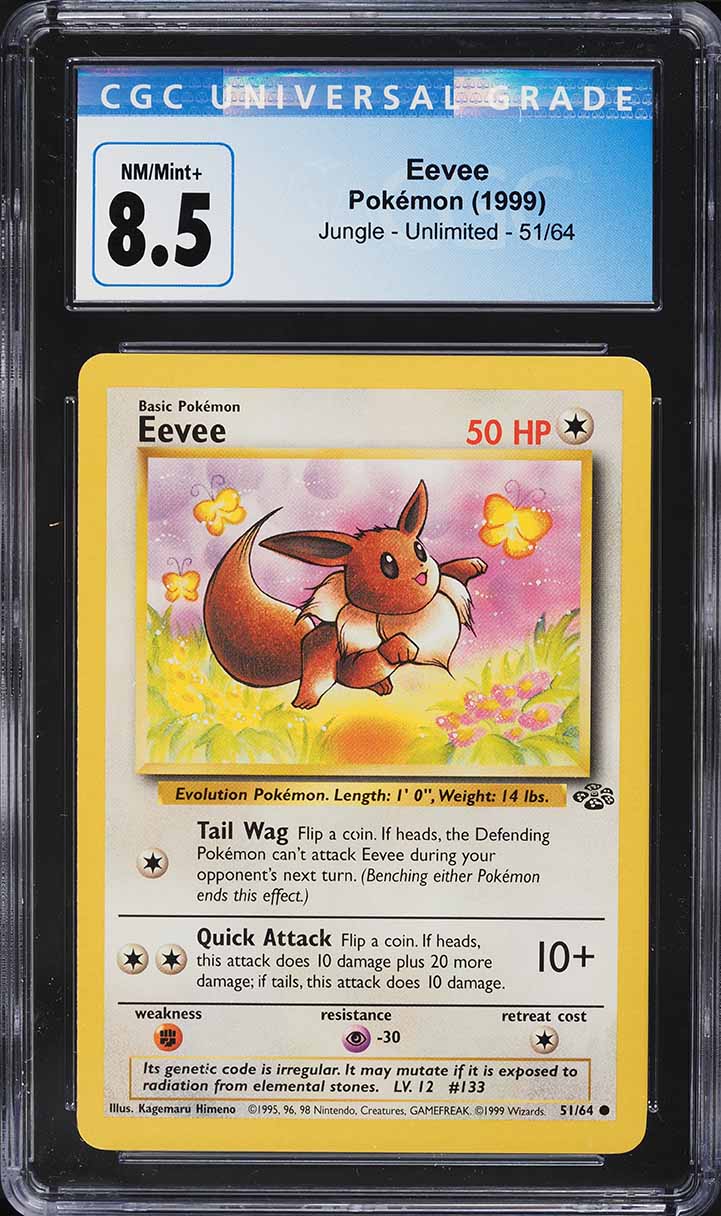 1999 Pokemon Jungle Eevee #51 CGC 8.5 NM-MT+