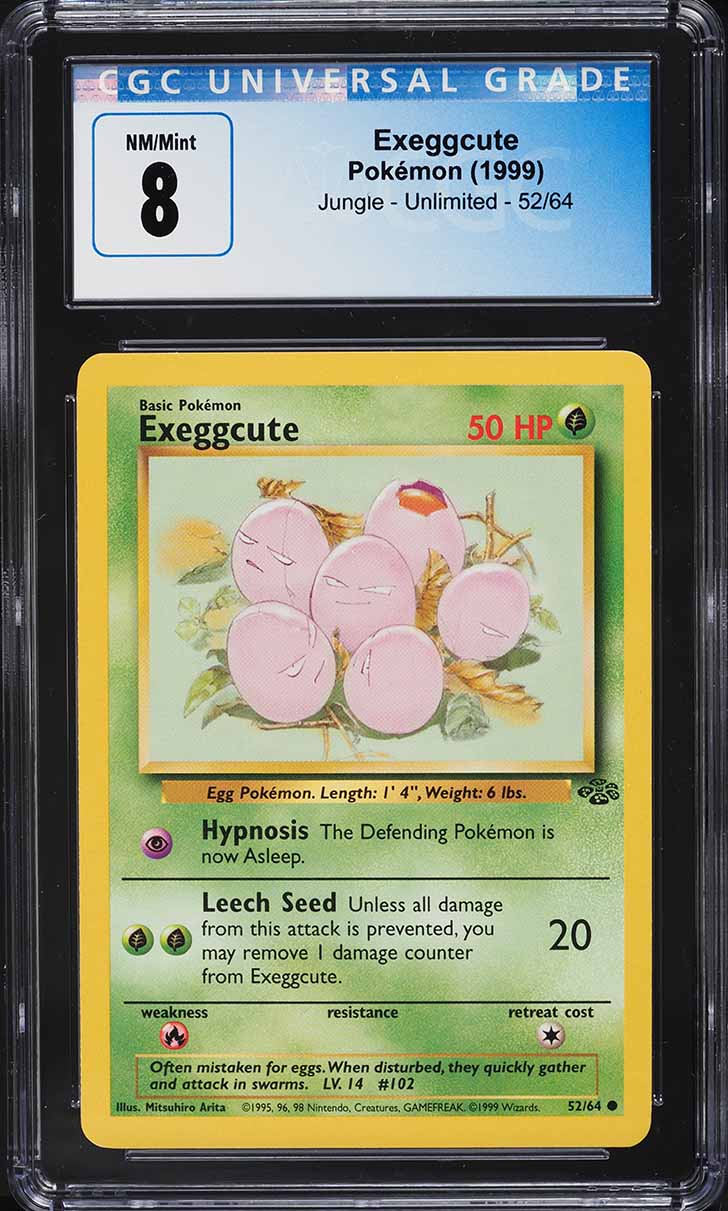 1999 Pokemon Jungle Exeggcute #52 CGC 8 NM-MT