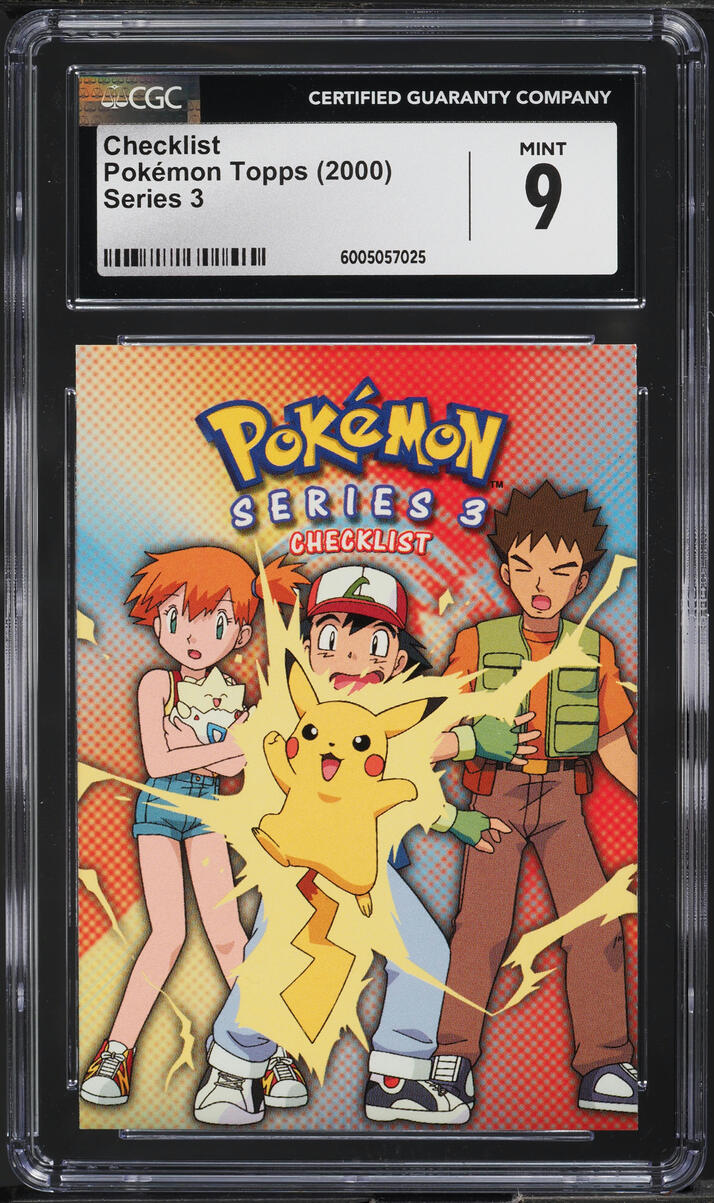 2000 Topps Pokemon Series 3 Checklist CGC 9 MINT