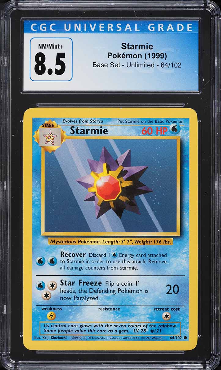 1999 Pokemon Base Set Starmie #64 CGC 8.5 NM-MT+