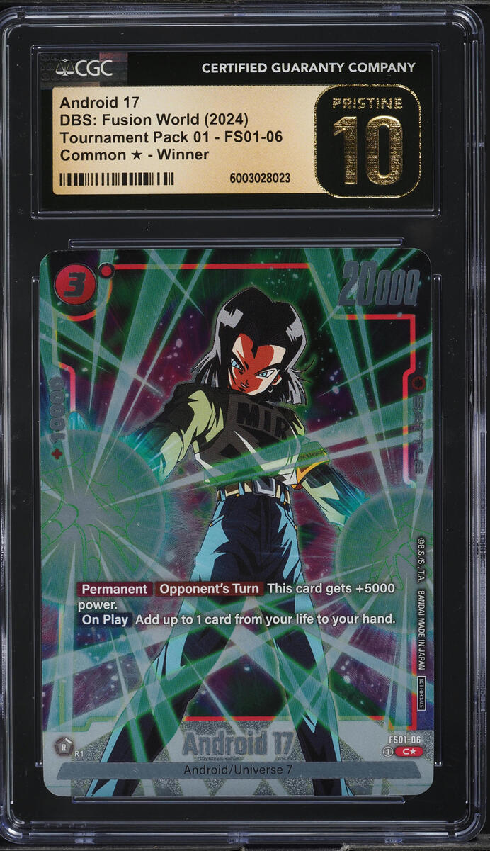 2024 Dragon Ball S Fusion World Tournament 1 Winner Android 17 CGC 10 PRISTINE