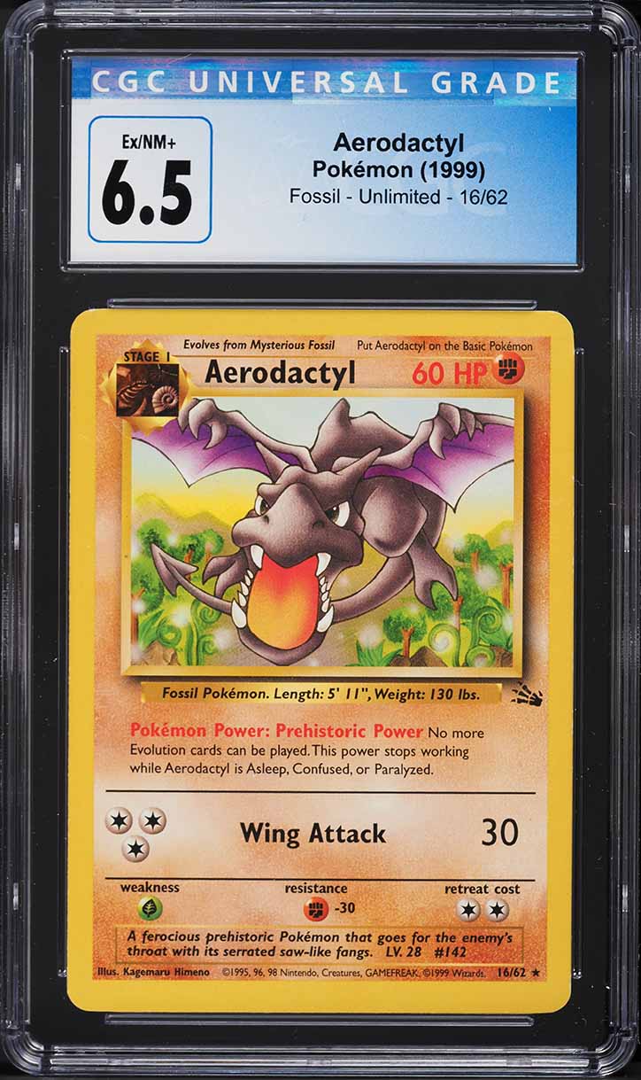 1999 Pokemon Fossil Aerodactyl #16 CGC 6.5 EXMT+