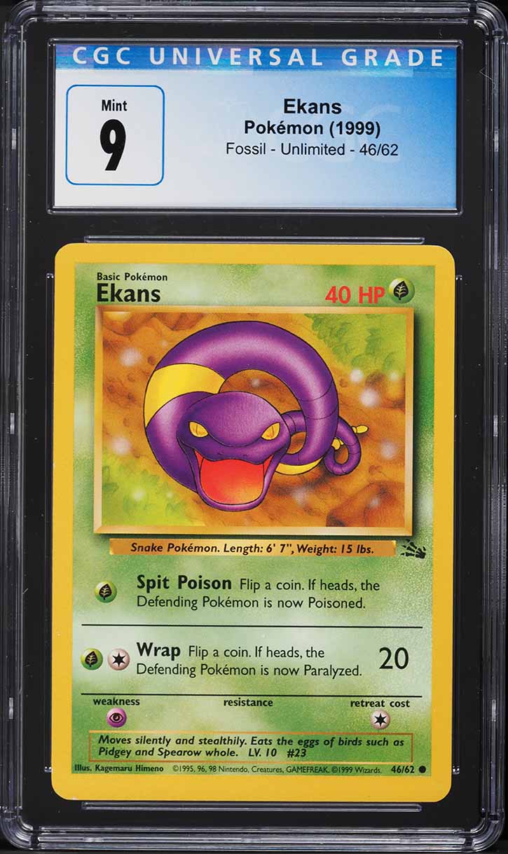 1999 Pokemon Fossil Ekans #46 CGC 9 MINT