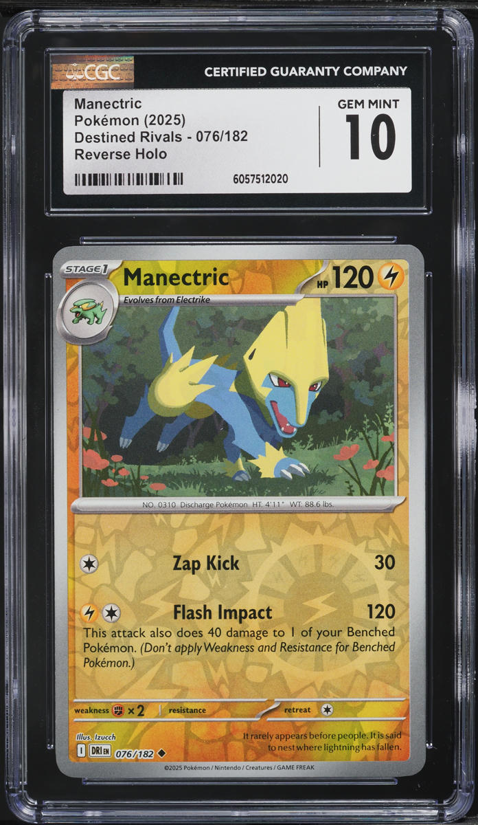 2025 Pokemon SV Destined Rivals Reverse Holo Manectric #76 CGC 10 GEM MINT