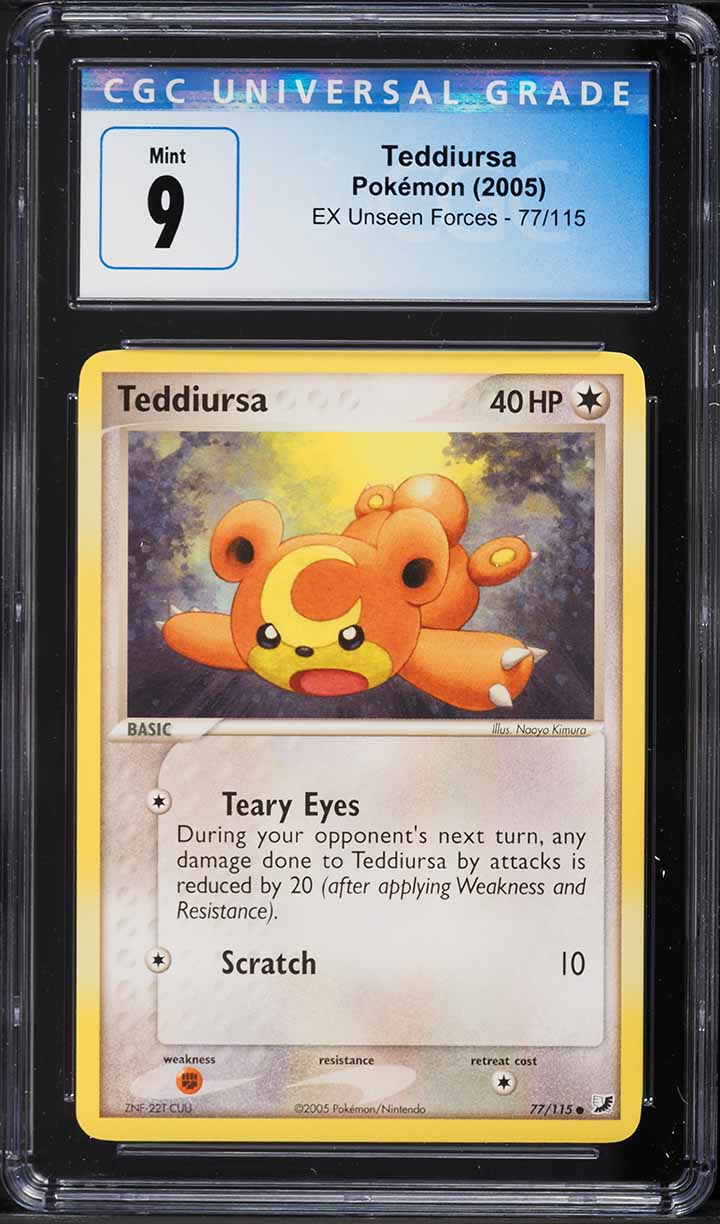 2005 Pokemon EX Unseen Forces Teddiursa #77 CGC 9 MINT