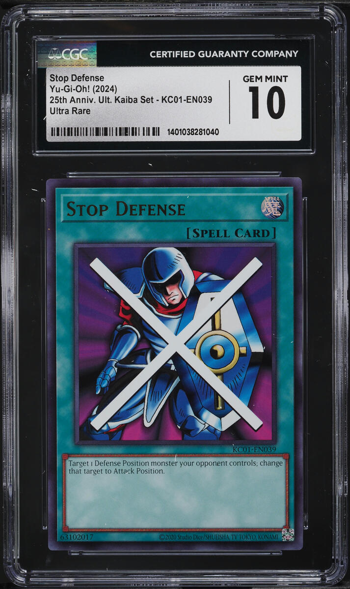 2024 Yu-Gi-Oh! 25th Anniversary Ultimate Kaiba Stop Defense #KC01-EN039 CGC 10