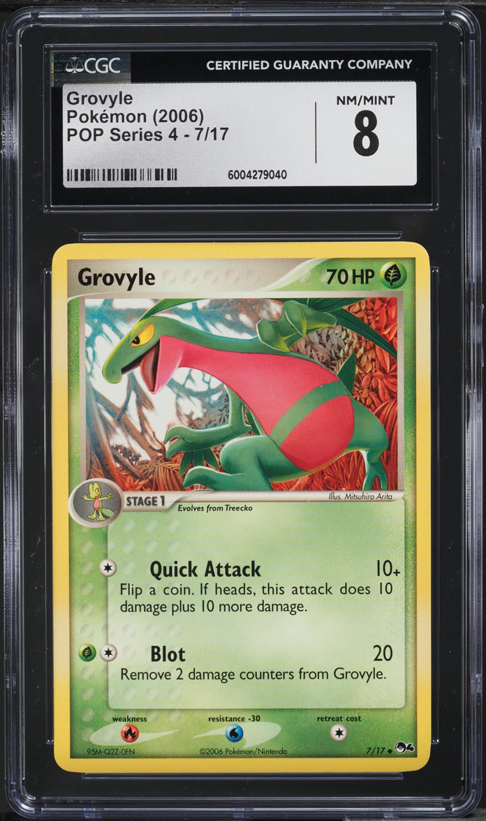 2006 Pokemon POP Series 4 Grovyle #7 CGC 8 NM-MT