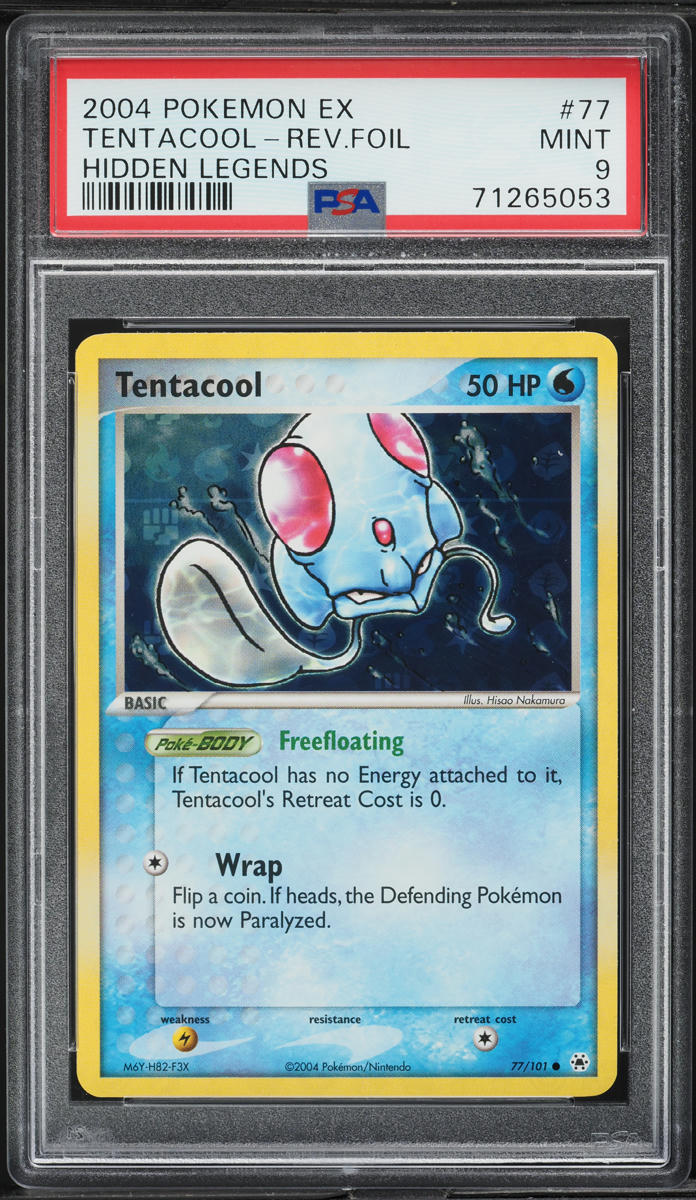 2004 Pokemon EX Hidden Legends Reverse Holo Tentacool #77 PSA 9 MINT
