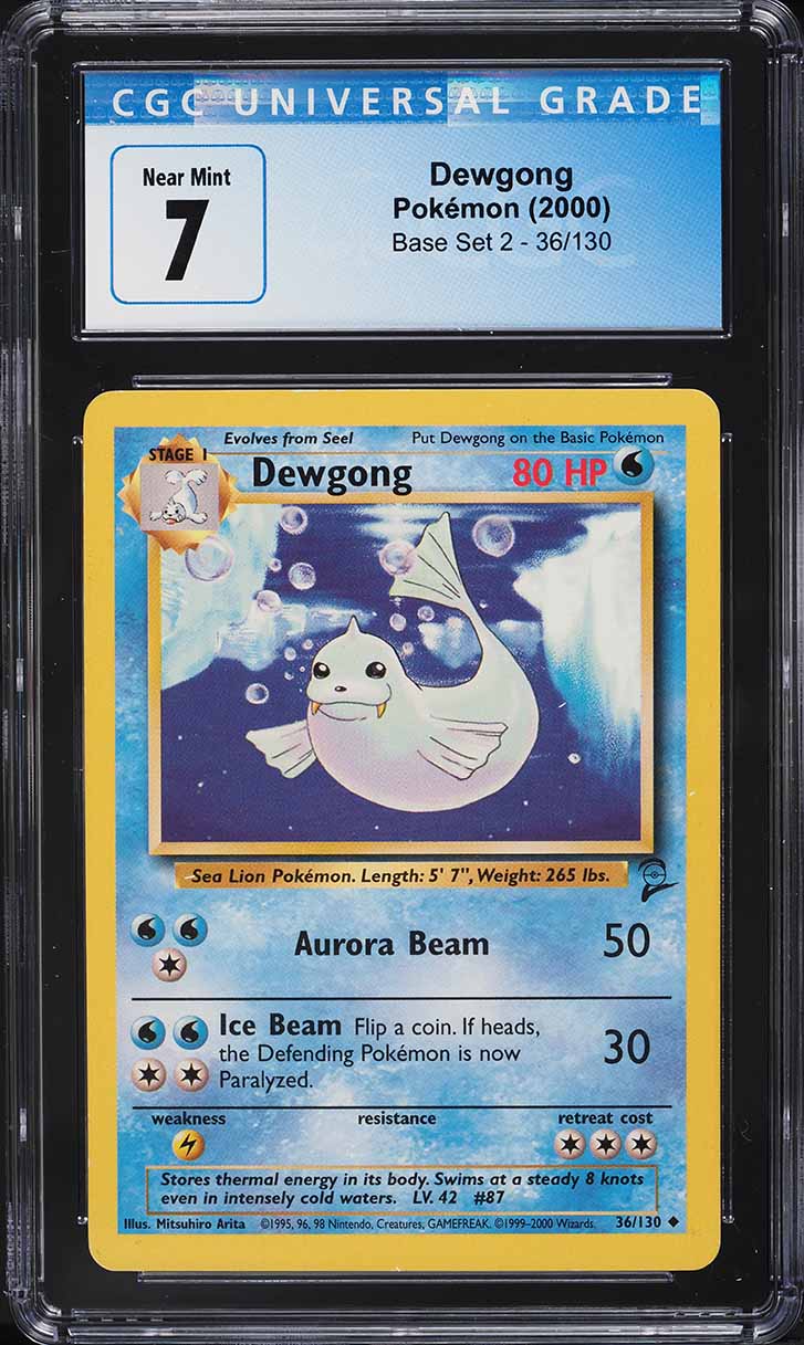 2000 Pokemon Base Set 2 Dewgong #36 CGC 7 NRMT