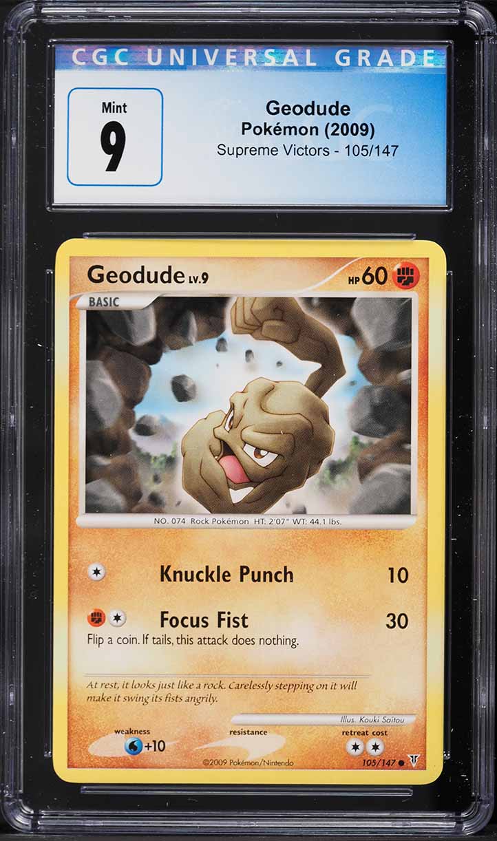 2009 Pokemon Platinum Supreme Victors Geodude #105 CGC 9 MINT