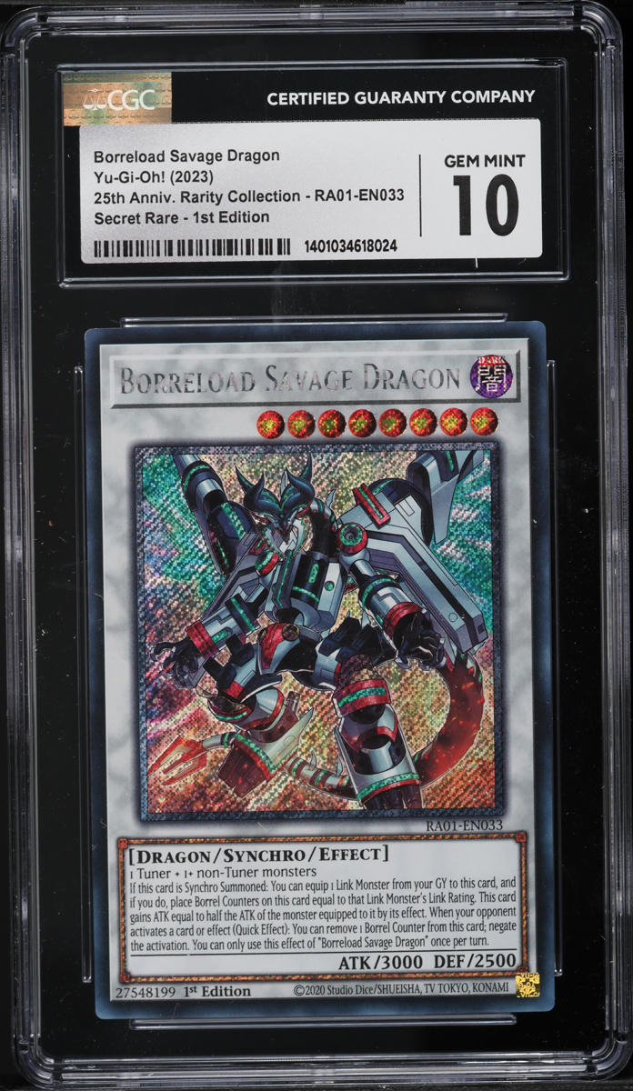 2023 Yu-Gi-Oh! 25th Anniversary 1st Edition Borreload Savage Dragon CGC 10 GEM