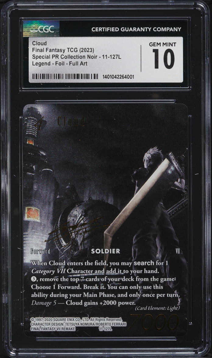 2023 Final Fantasy TCG Special Collection Noir Foil Cloud #11-127L CGC 10 GEM