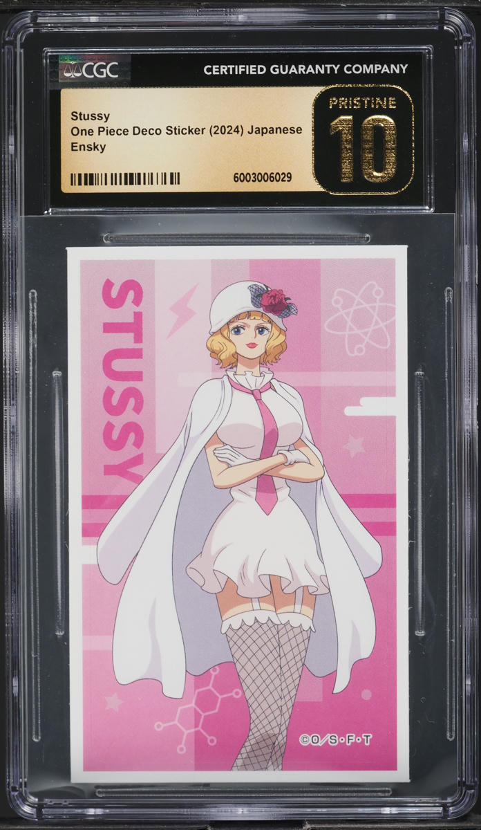 2024 One Piece Japanese Ensky Deco Sticker Stussy CGC 10 PRISTINE