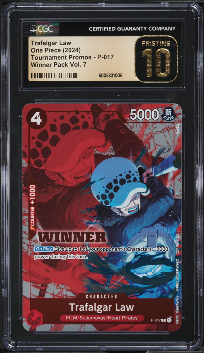 2024 One Piece Tournament Promo Winner Pack Vol 7 Trafalgar Law #P-017 CGC 10