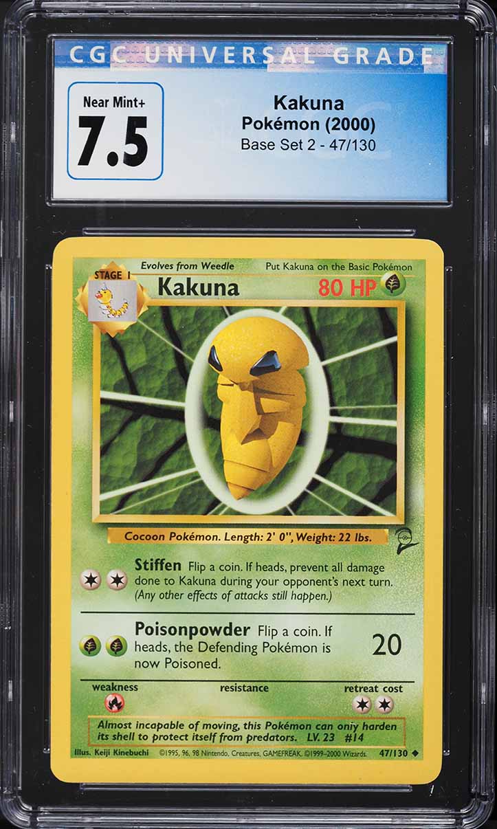 2000 Pokemon Base Set 2 Kakuna #47 CGC 7.5 NRMT+