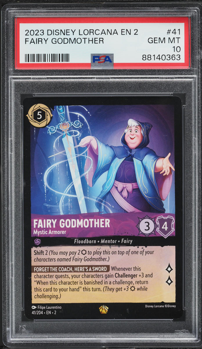 2023 Disney Lorcana Rise Of The Floodborn Fairy Godmother #41 PSA 10 GEM MINT