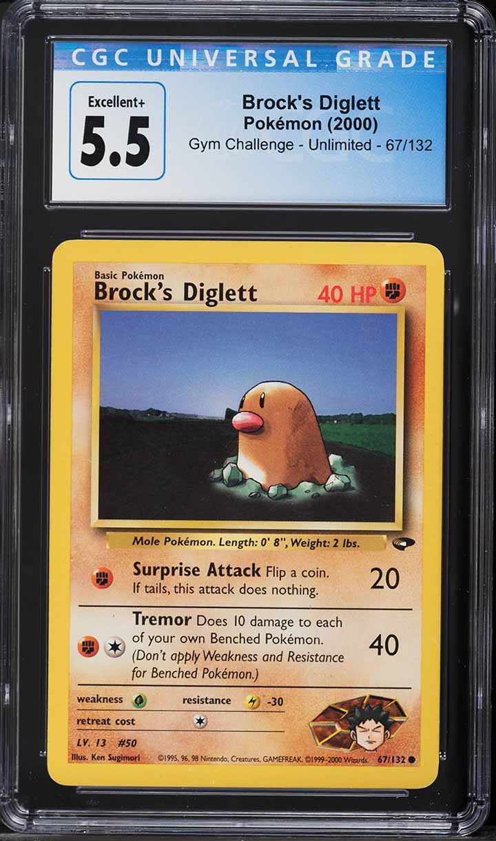 2000 Pokemon Gym Challenge Brock's Diglett #67 CGC 5.5 EX+