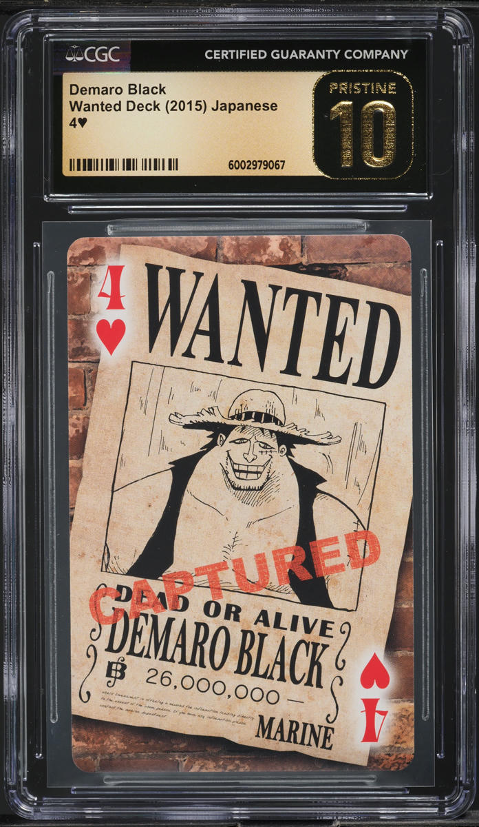 2015 One Piece Japanese Wanted Deck Playing Cards Demaro Black CGC 10 PRISTINE