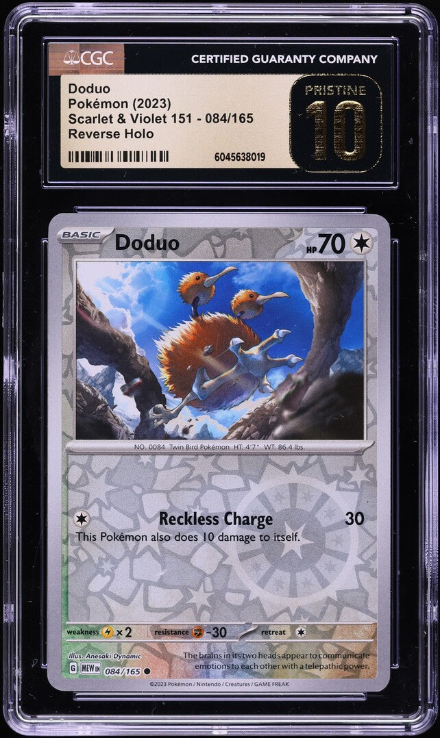 2023 Pokemon Scarlet & Violet 151 Reverse Holo Doduo #84 CGC 10 PRISTINE