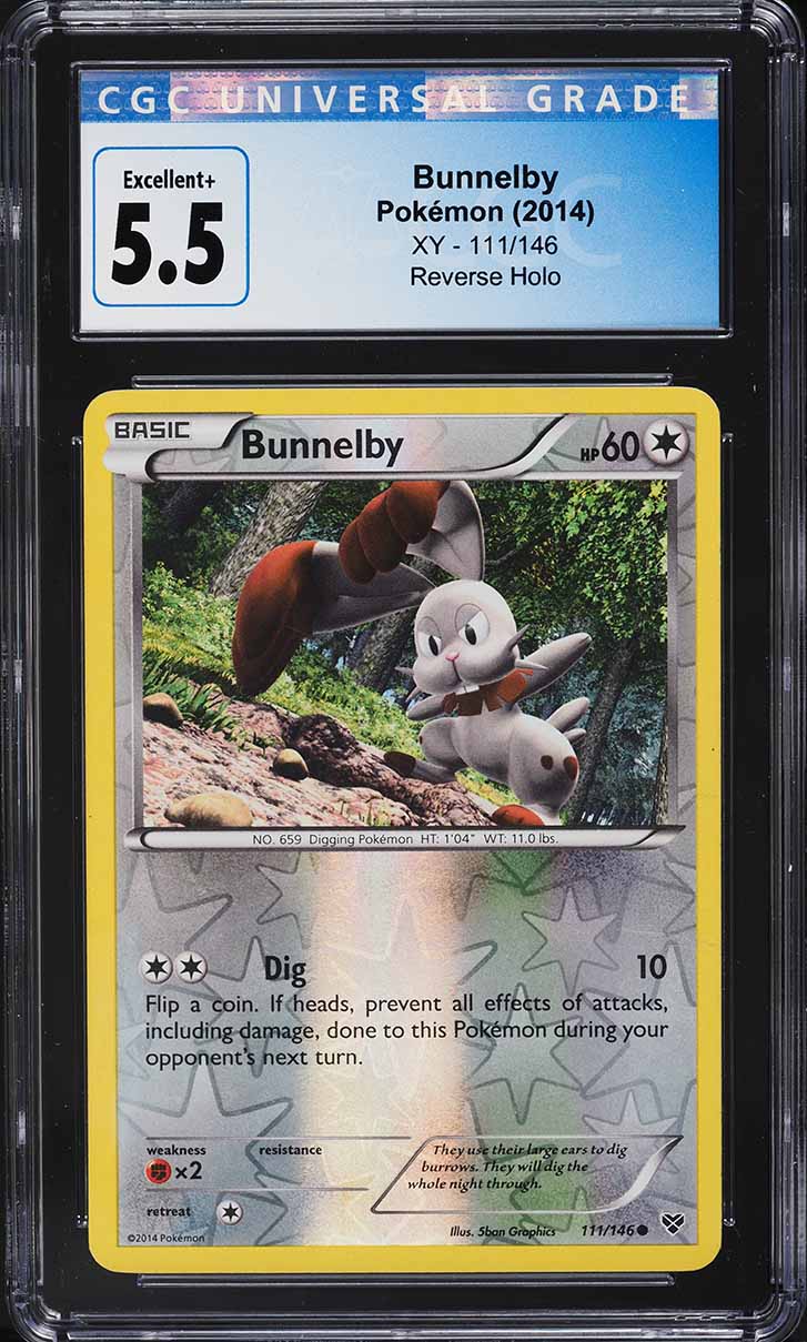 2014 Pokemon XY Reverse Holo Bunnelby #111 CGC 5.5 EX+