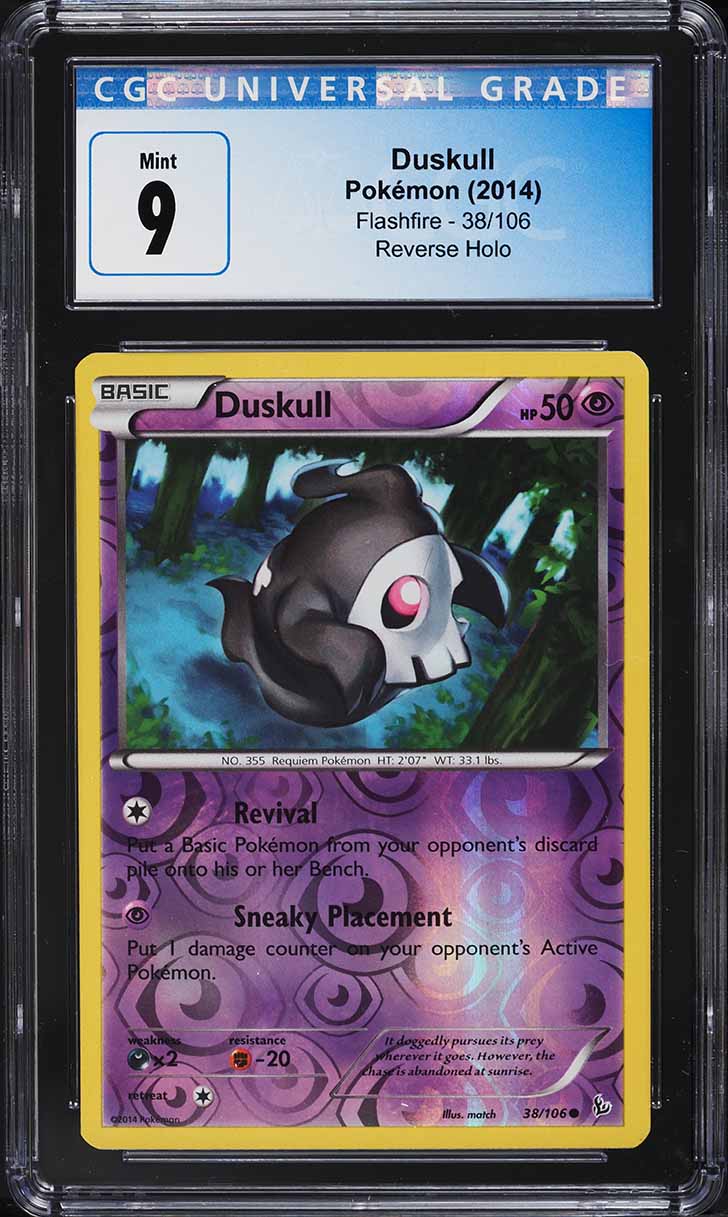 2014 Pokemon XY Flashfire Reverse Holo Duskull #38 CGC 9 MINT