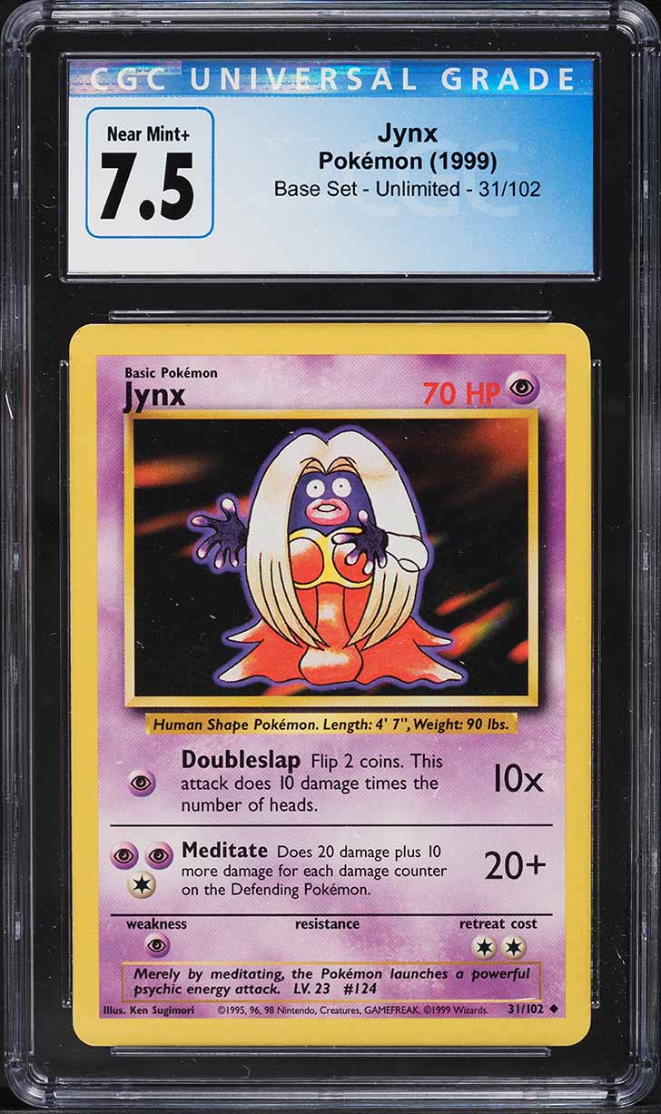 1999 Pokemon Base Set Jynx #31 CGC 7.5 NRMT+