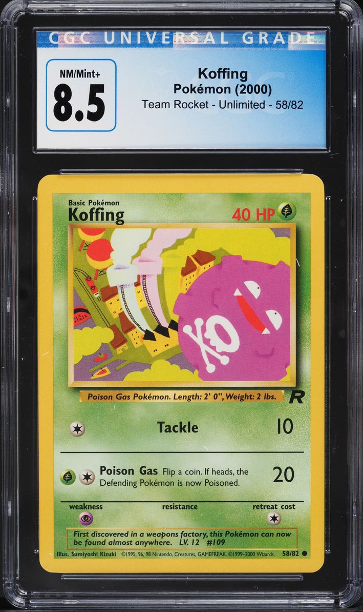 2000 Pokemon Team Rocket Koffing #58 CGC 8.5 NM-MT+