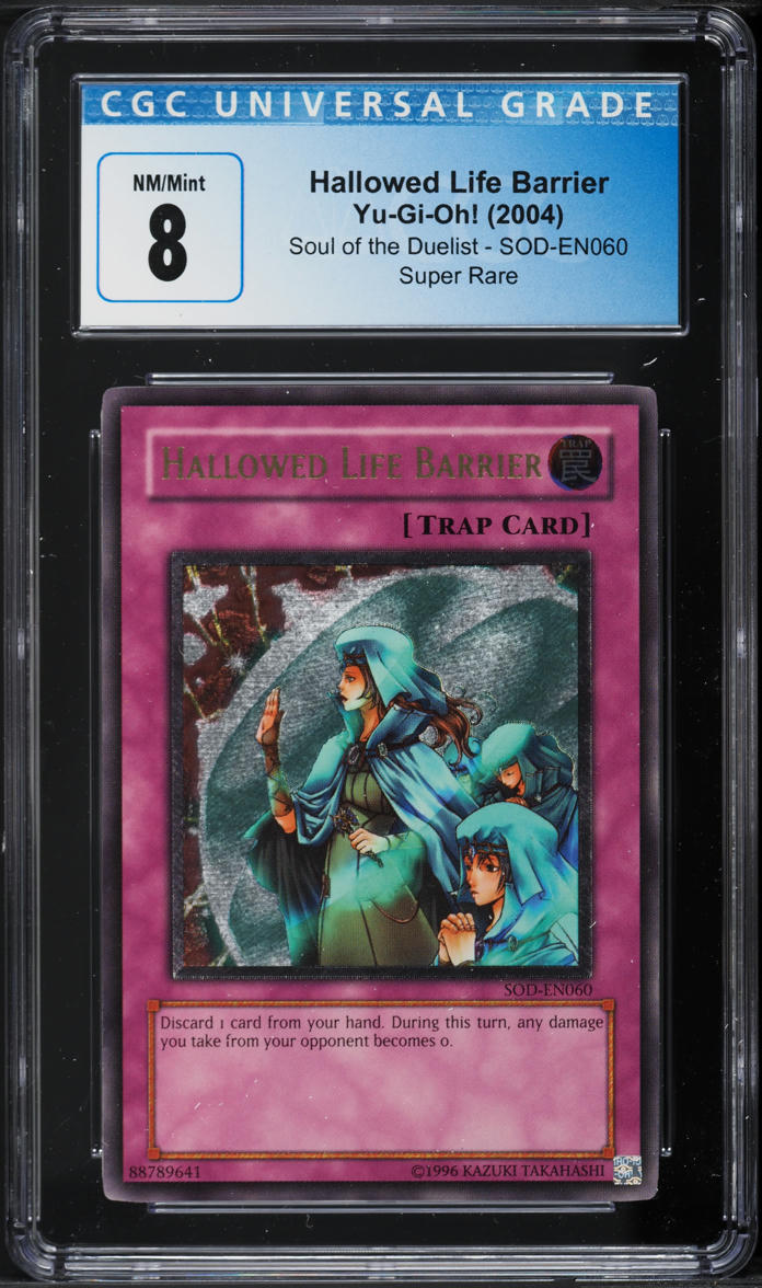 2004 Yu-Gi-Oh! Soul Of The Duelist Hallowed Life Barrier #SOD-EN060 CGC 8 NM-MT