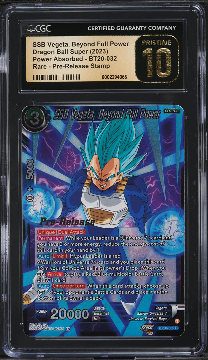 2023 Dragon Ball Super Power Absorbed Pre-Release SSB Vegeta, Full Power CGC 10