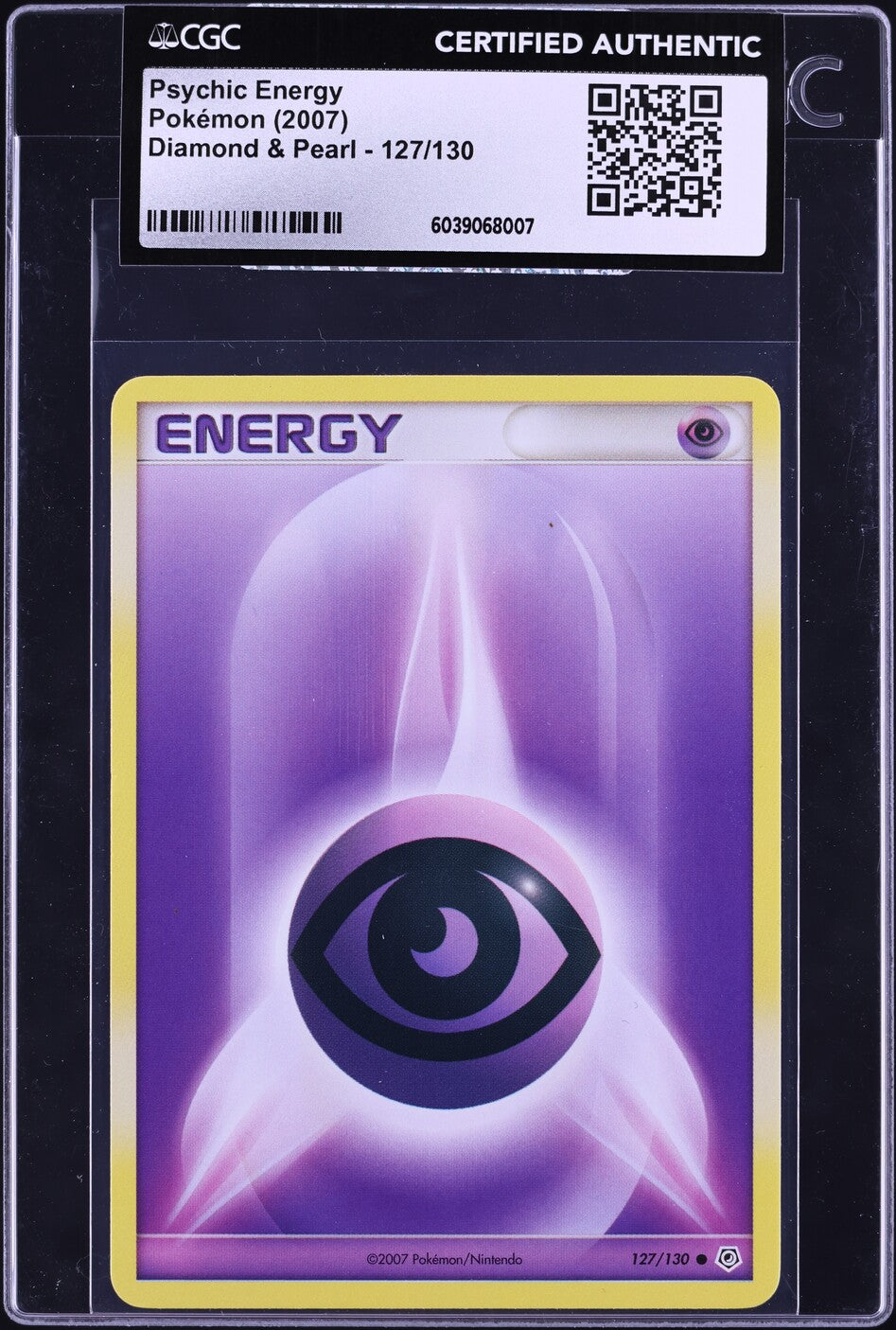 2007 Pokemon Diamond & Pearl Psychic Energy #127 CGC AUTH