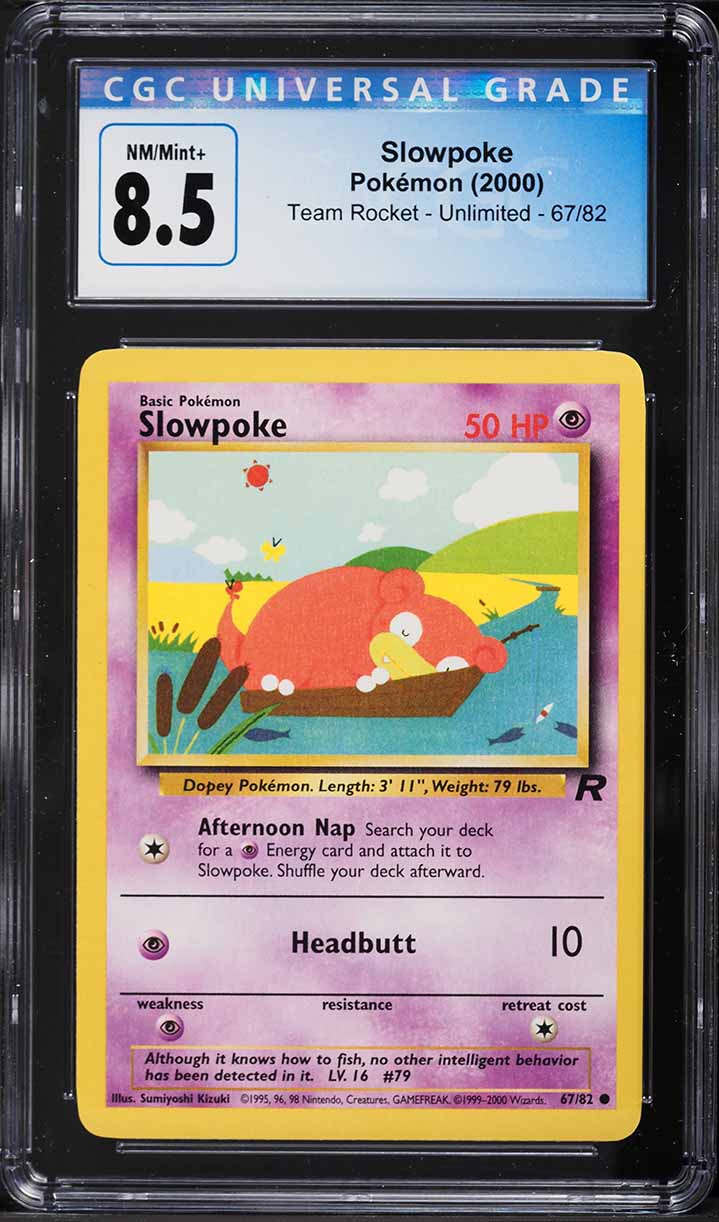 2000 Pokemon Team Rocket Slowpoke #67 CGC 8.5 NM-MT+