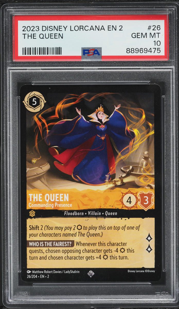 2023 Disney Lorcana Rise Of The Floodborn The Queen #26 PSA 10 GEM MINT
