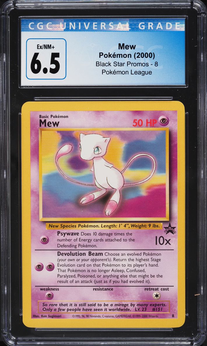 2000 Pokemon League Black Star Promo Mew #8 CGC 6.5 EXMT+