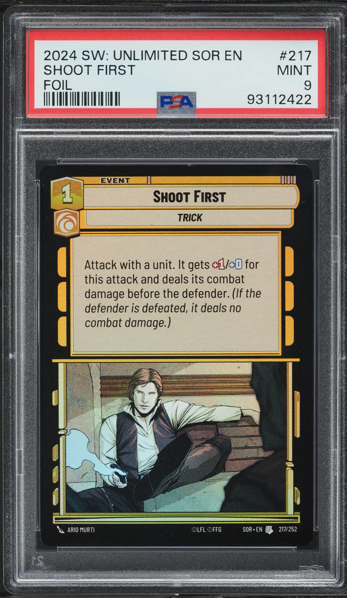 2024 Star Wars Unlimited Spark Of Rebellion Foil Shoot First #217 PSA 9 MINT