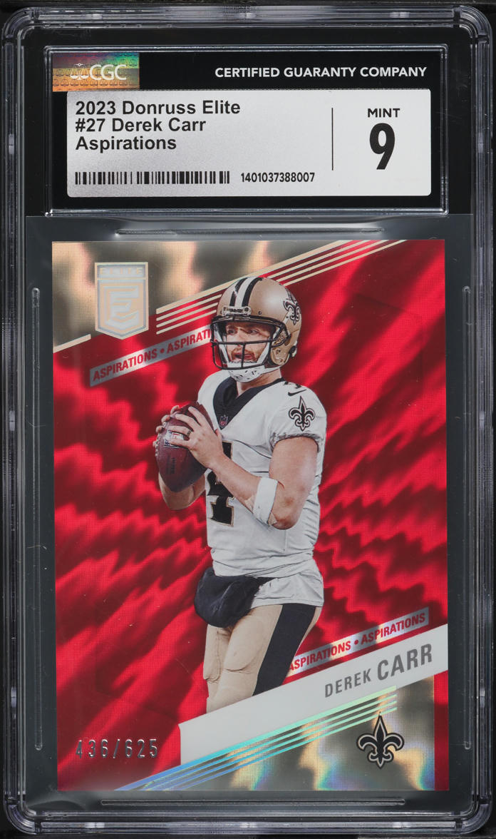 2023 Donruss Elite Aspirations Derek Carr /625 #27 CGC 9 MINT