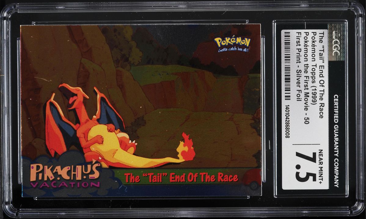 1999 Topps Pokemon The First Movie First Print Silver Foil The Tail End CGC 7.5