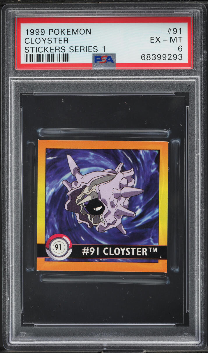 1999 Pokemon Sticker Series 1 Artbox Cloyster #91 PSA 6 EXMT