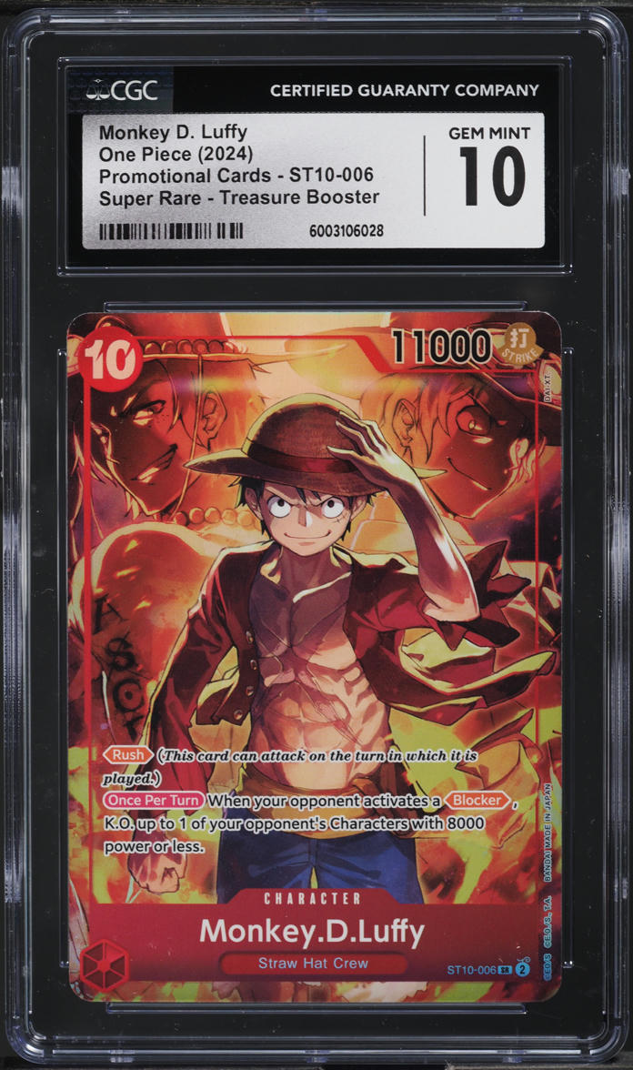 2024 One Piece Promo Treasure Booster Monkey D. Luffy #ST10-006 CGC 10 GEM MINT