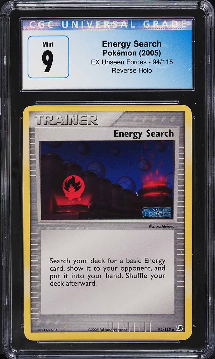 2005 Pokemon EX Unseen Forces Reverse Holo Energy Search #94 CGC 9 MINT