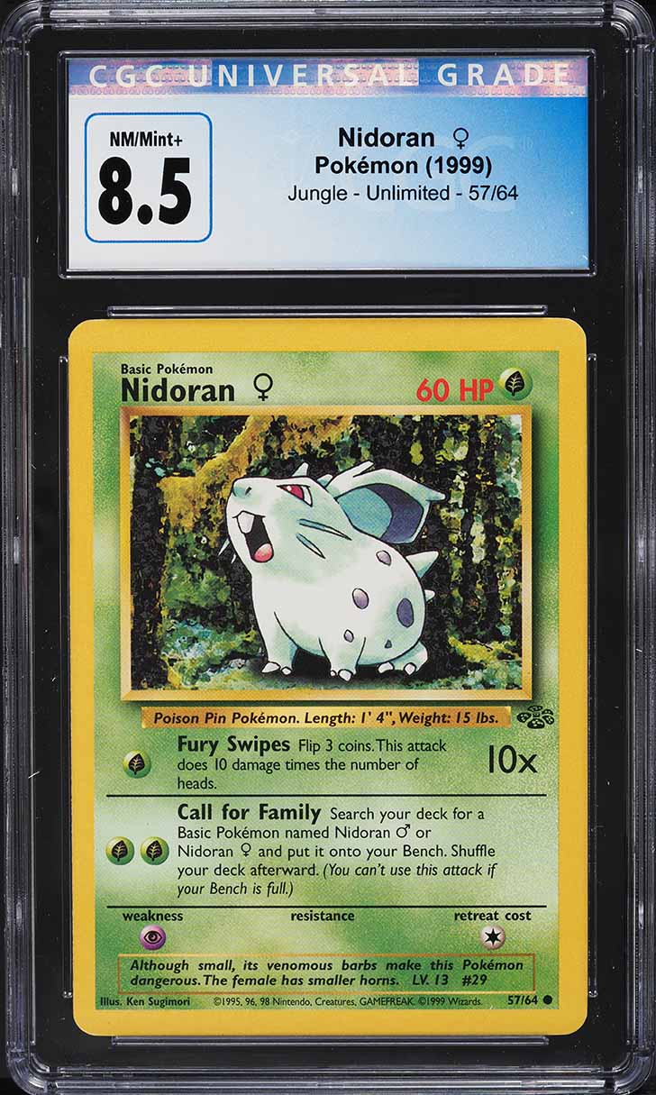 1999 Pokemon Jungle Nidoran #57 CGC 8.5 NM-MT+