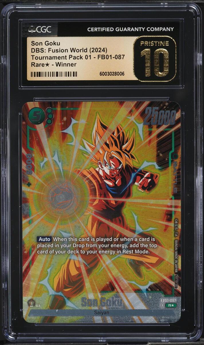 2024 DBS Fusion World Tournament Pack 01 Winner Son Goku CGC 10 PRISTINE