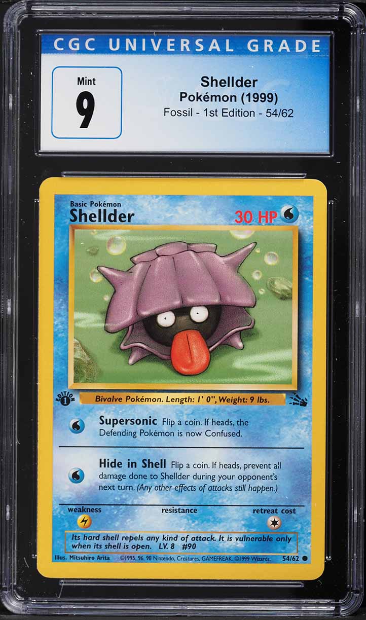 1999 Pokemon Fossil 1st Edition Shellder #54 CGC 9 MINT